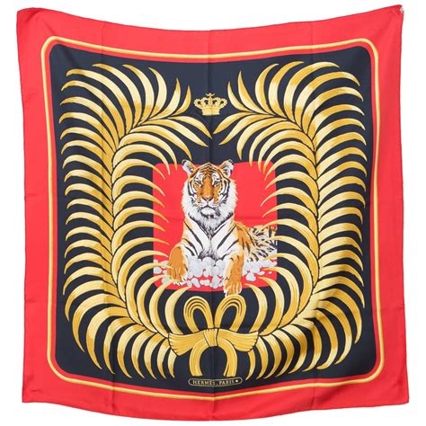 hermes tigre|Rare Hermes Tigre Royal Silk Scarf .